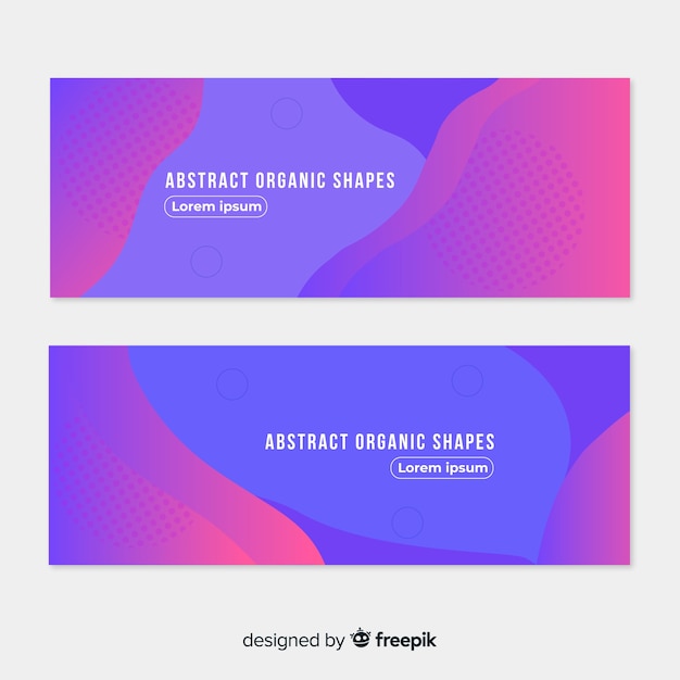 Free vector abstract organic shapes banners