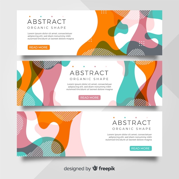 Abstract organic shapes banners