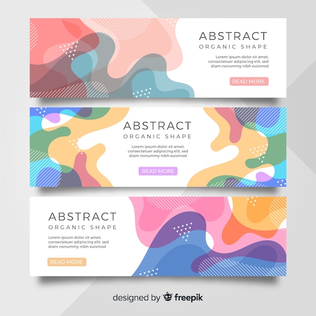 Free vector abstract organic shapes banners