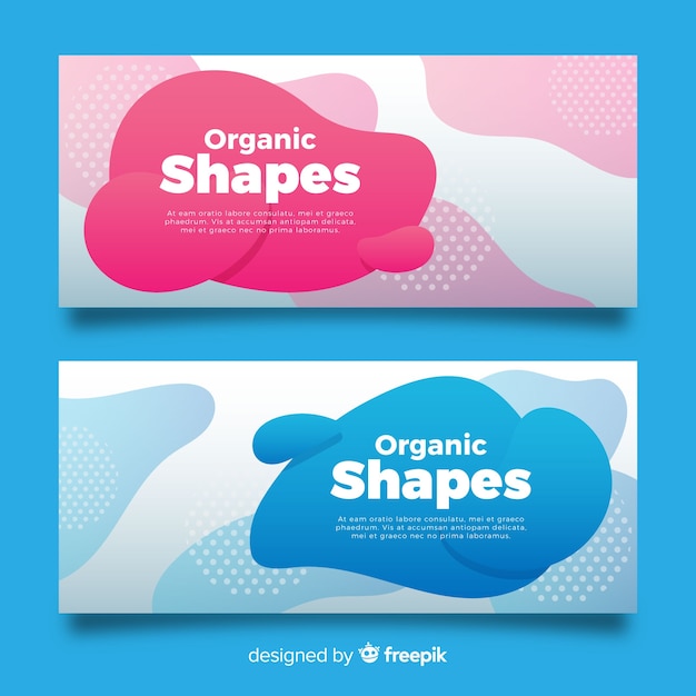 Free vector abstract organic shapes banners