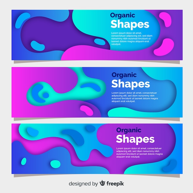 Free vector abstract organic shapes banners