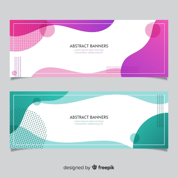 Abstract organic shapes banners