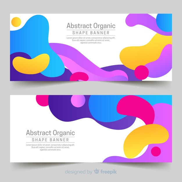 Abstract organic shapes banners