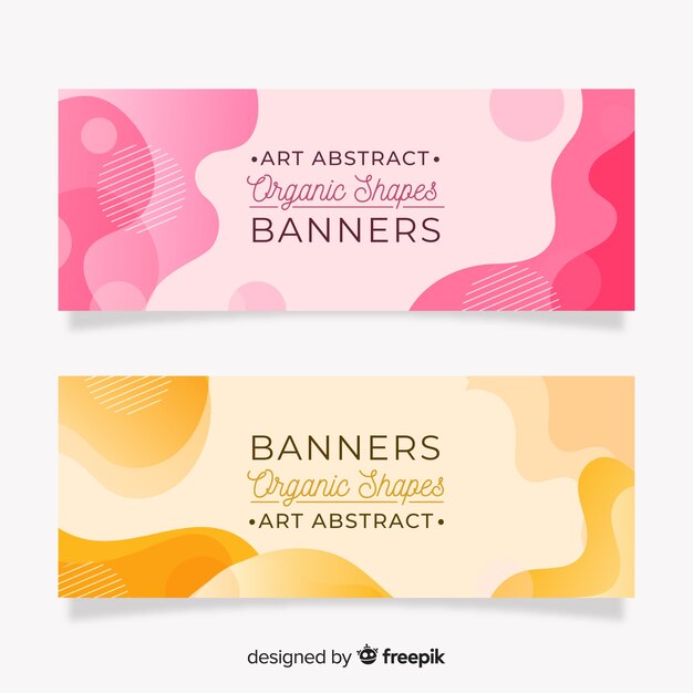 Free Vector abstract organic shapes banners