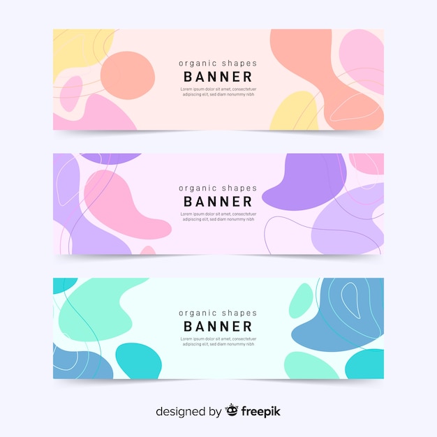 Free vector abstract organic shapes banners