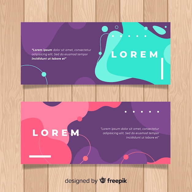 Free vector abstract organic shapes banners