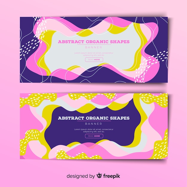 Abstract organic shapes banners