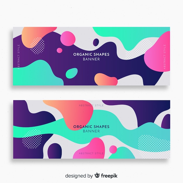 Abstract organic shapes banners