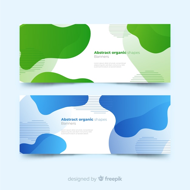 Free vector abstract organic shapes banners