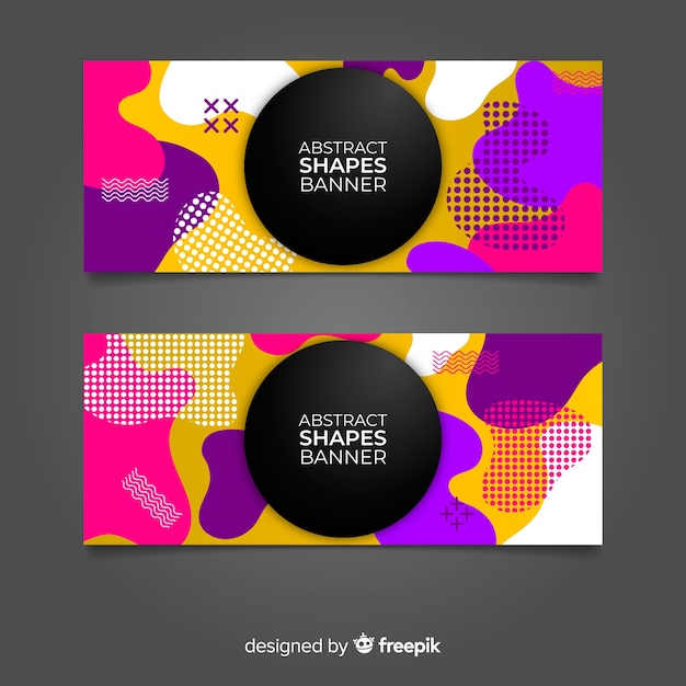 Free vector abstract organic shapes banners