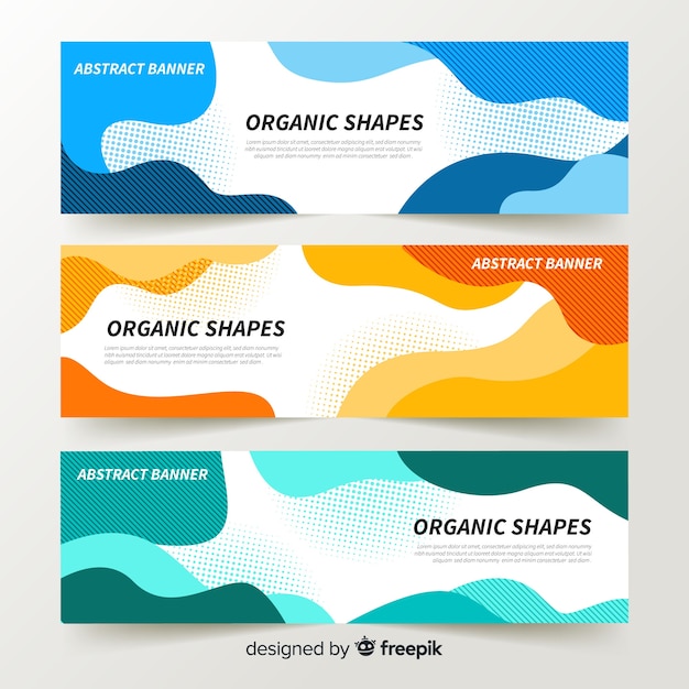 Abstract organic shapes banners