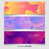 Free vector abstract organic shapes banners