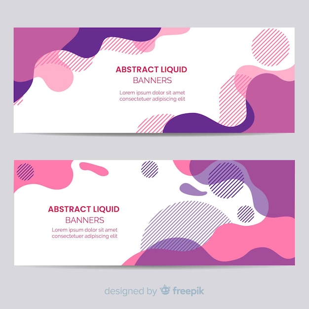 Free vector abstract organic shapes banners