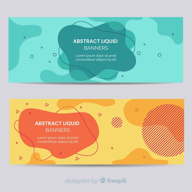 Free vector abstract organic shapes banners
