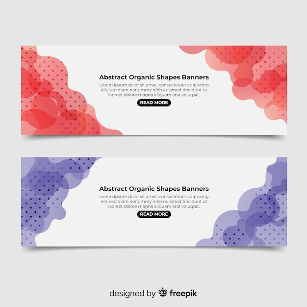 Abstract organic shapes banners