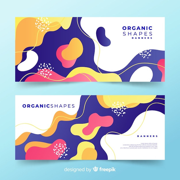 Abstract organic shapes banners