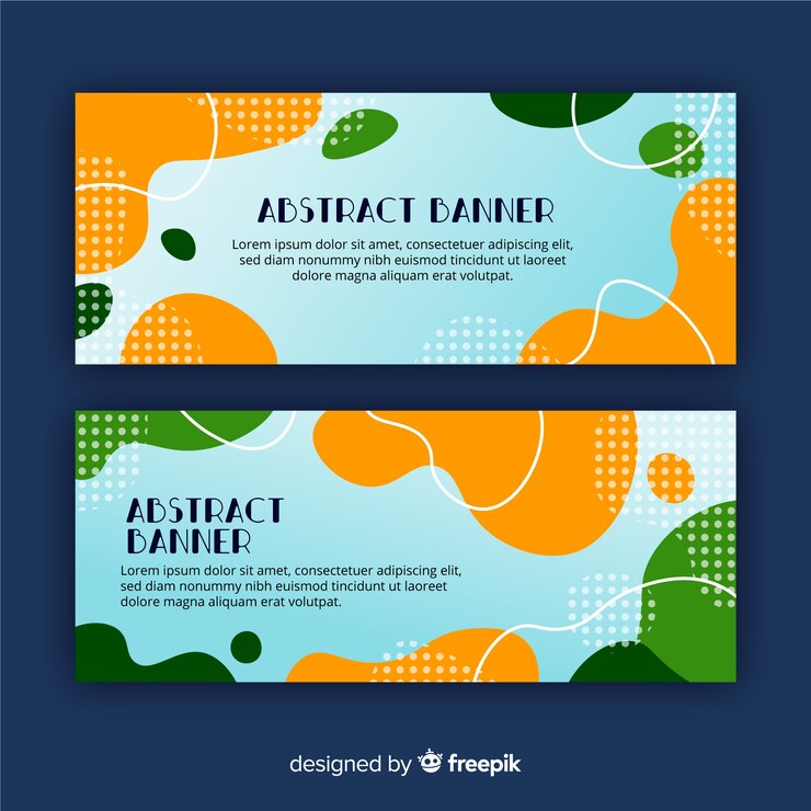 免費 Vector 抽象的有機形狀的旗