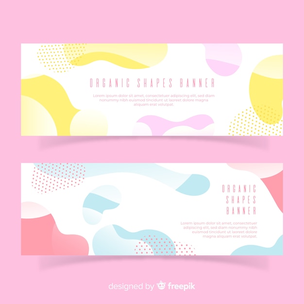 Free vector abstract organic shapes banners