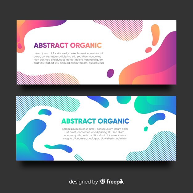 Abstract organic shapes banners