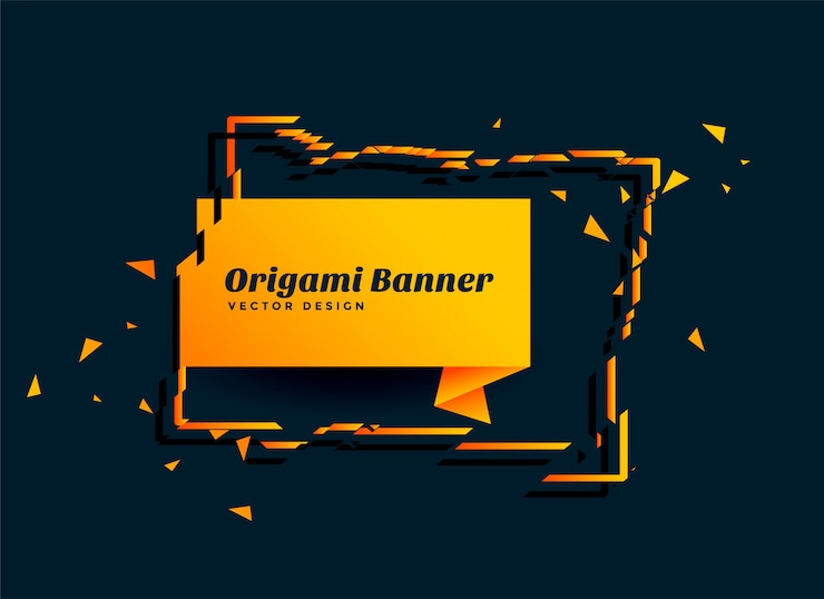 Free Vector abstract origami paper banner design