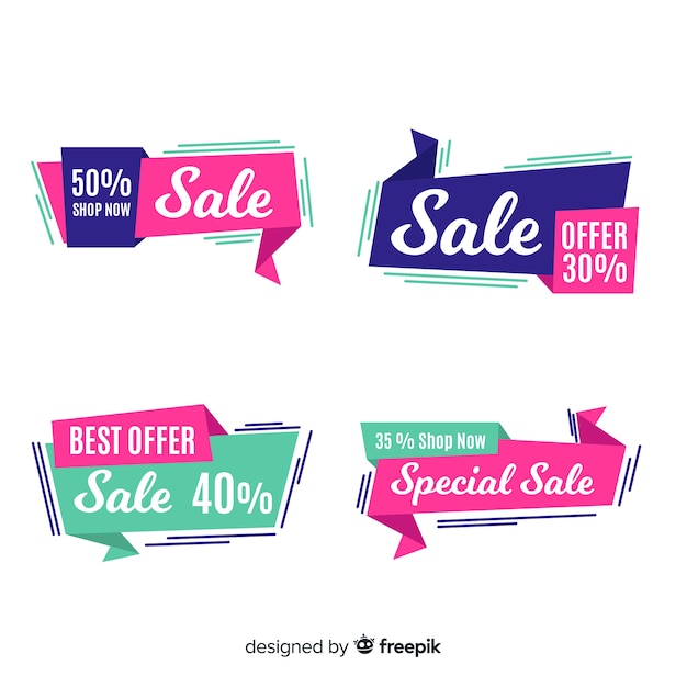 Abstract origami sales banners