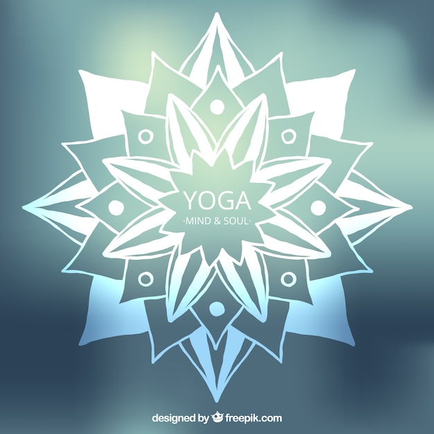 Бесплатное векторное изображение Абстрактный орнамент йоги на размытом фоне