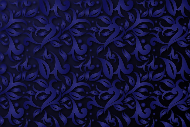 Abstract ornamental flowers blue background