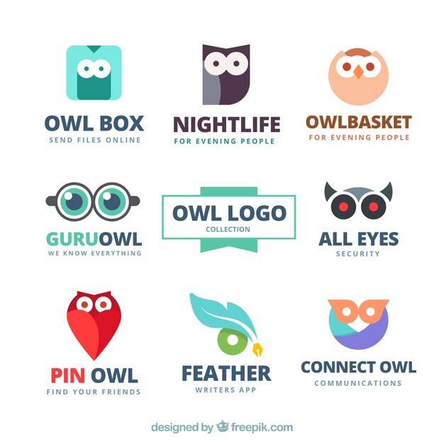 Абстрактная коллекция логотипа owl