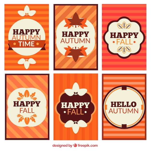 Free vector abstract pack of autumn cards