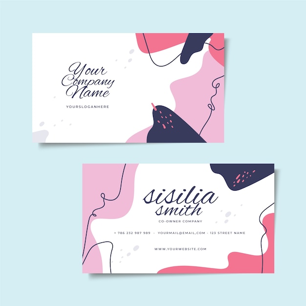 Free vector abstract painted business card design