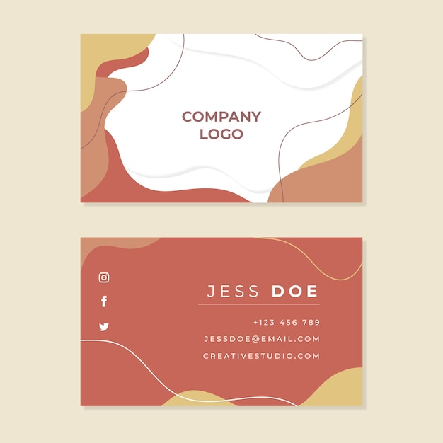 Abstract painted business card pack template