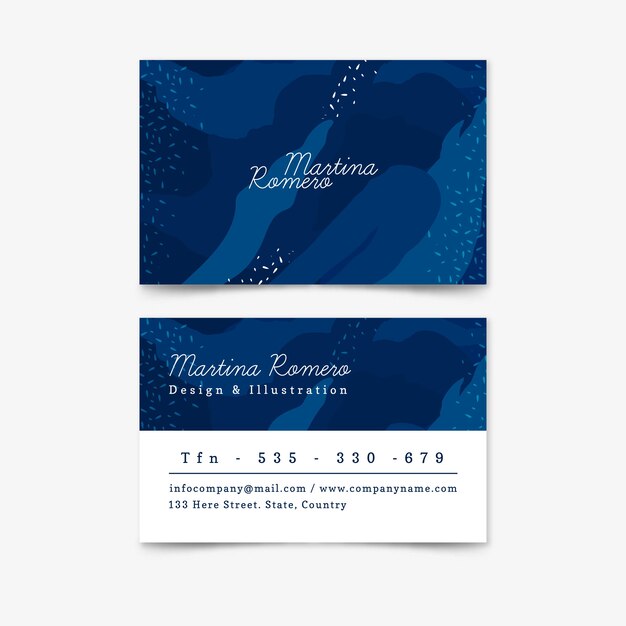 Abstract painted business card template collection