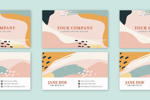 Abstract painted business card template design