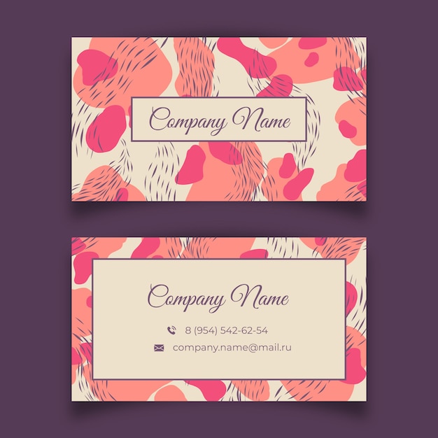 Free vector abstract painted business card template pack