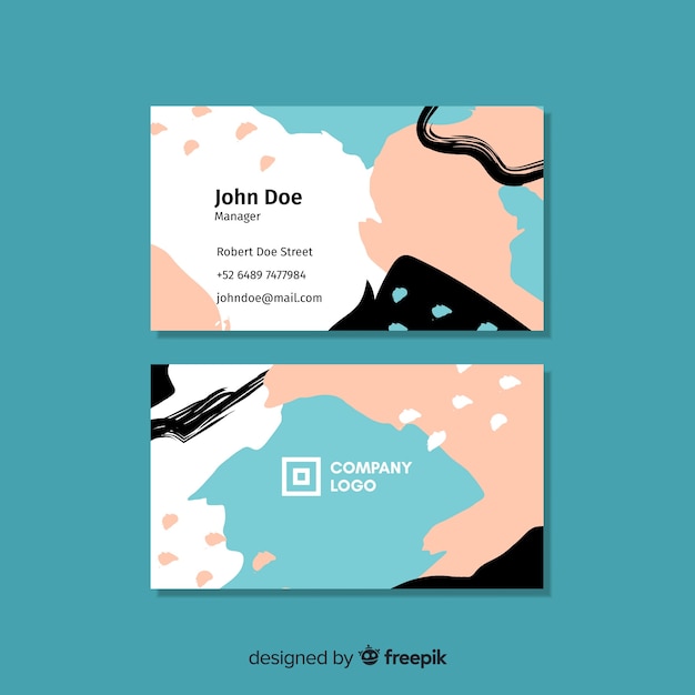 Abstract painted business card template