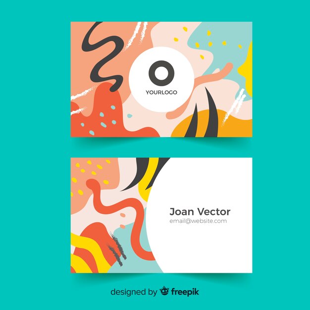 Abstract painted business card template