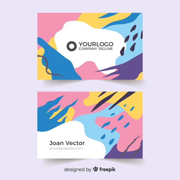 Abstract painted business card template