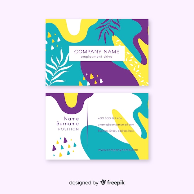 Abstract painted business card template