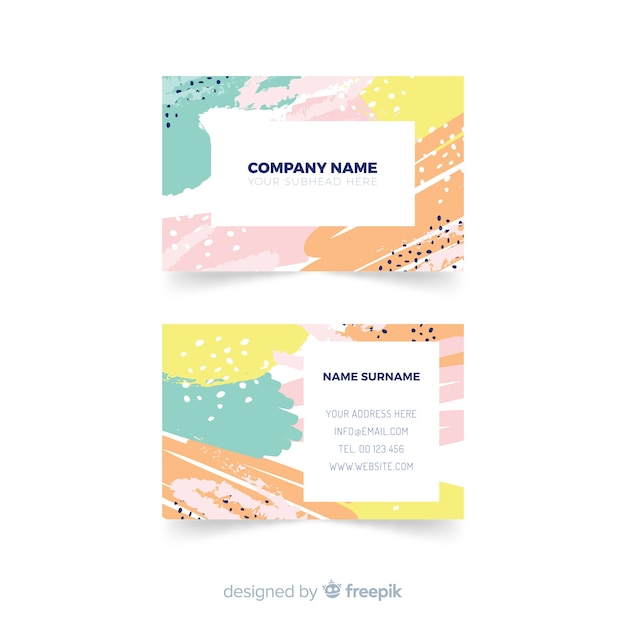 Abstract painted business card template