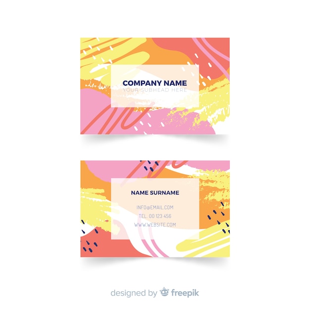 Abstract painted business card template