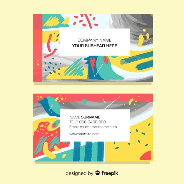 Abstract painted business card template