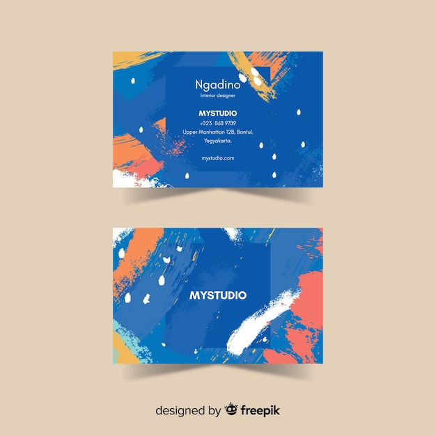 Abstract painted business card template