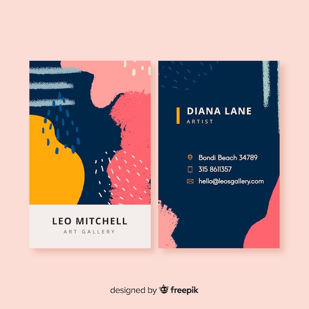 Free vector abstract painted business card template