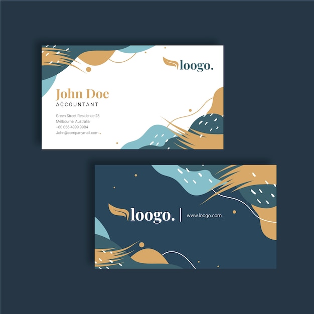 Abstract painted business card template