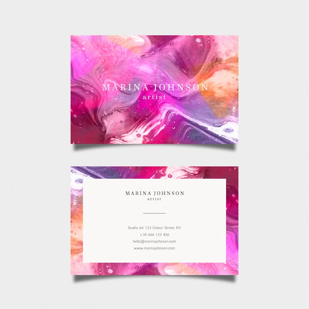 Abstract painted business card