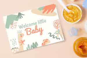 Free vector abstract painted child-like baby cards