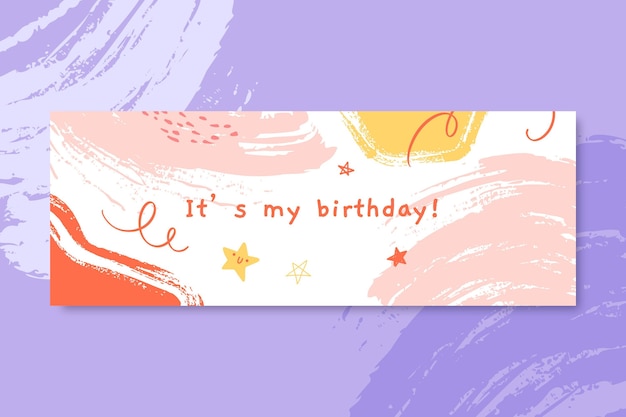 Abstract painted child-like birthday facebook cover