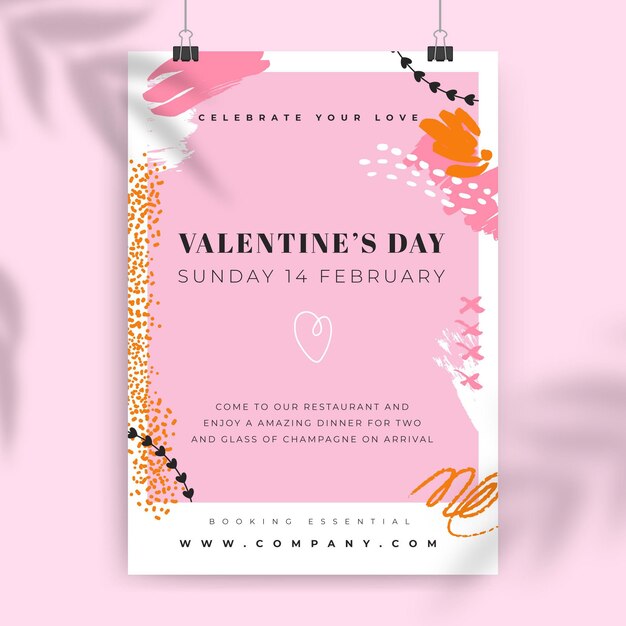 abstract painted colorful valentine's day poster