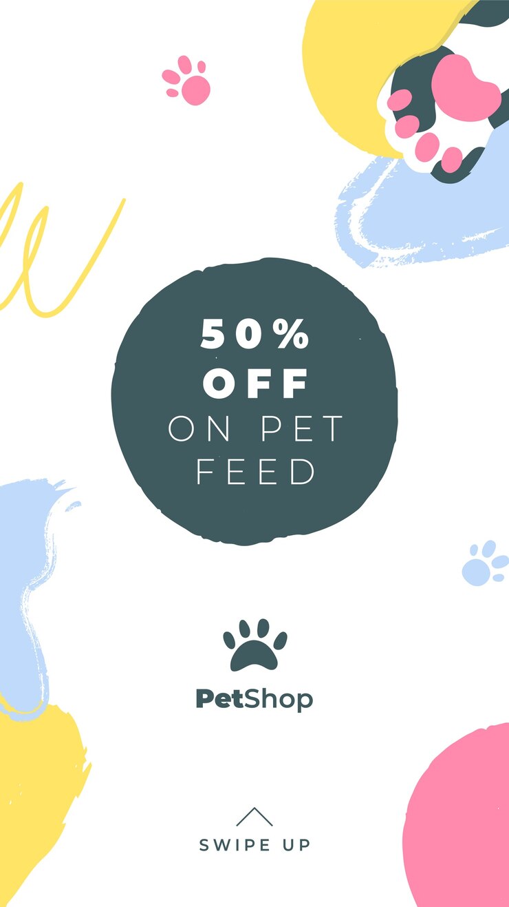 Free Vector abstract painted pet instagram story