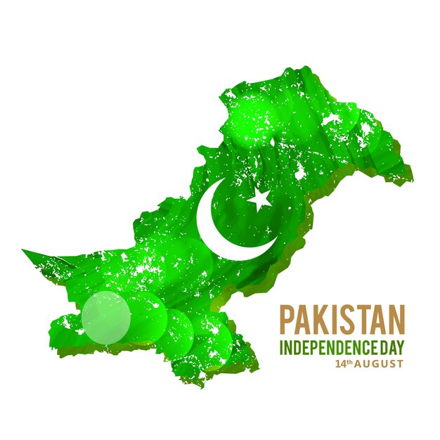 Abstract pakistan map for independence day